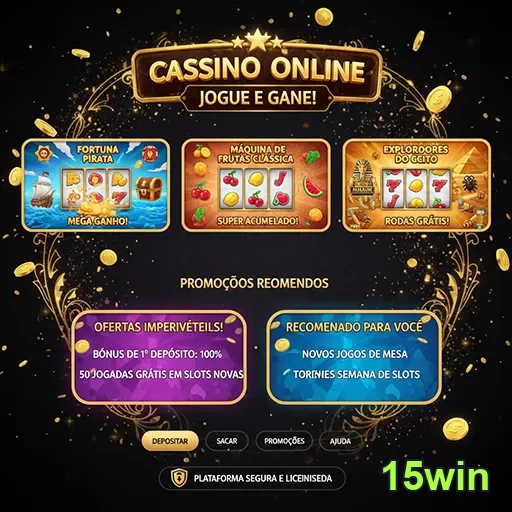 Tela de jogos de casino online promovendo jogo consciente